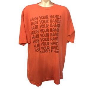Wash Your Hands‎ & Stay 6ft Away Novelty Graphic T Shirt XXL